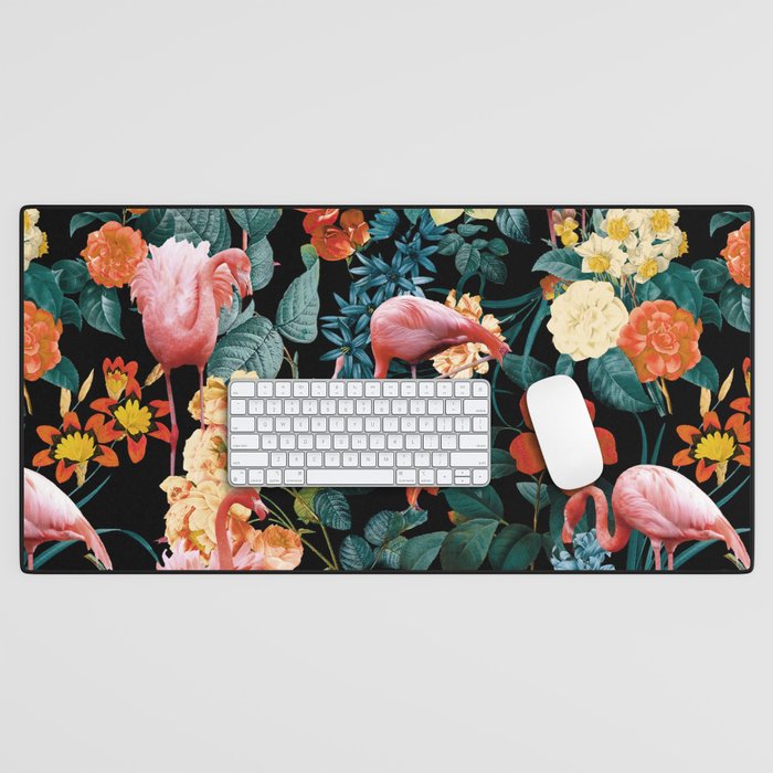 Floral and Flemingo II Pattern Desk Mat Gallery Image 1