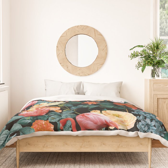 Floral and Flemingo II Pattern Duvet Cover Gallery Image 3