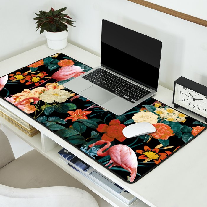 Floral and Flemingo II Pattern Desk Mat Gallery Image 2