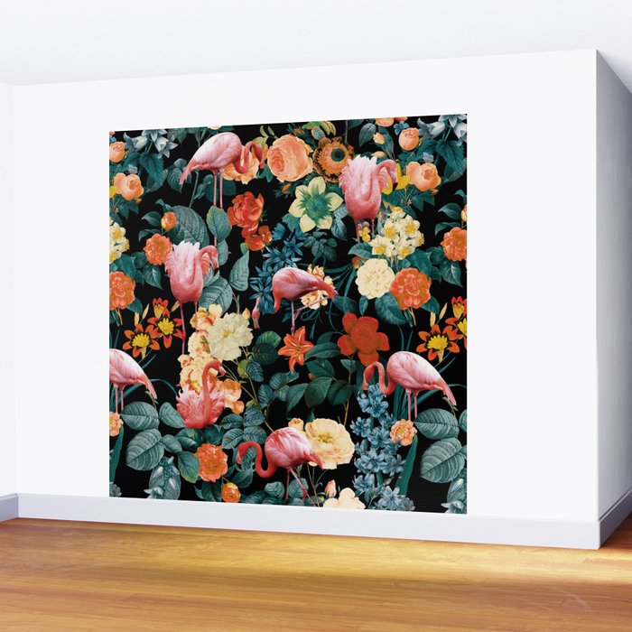 Floral and Flemingo II Pattern Wall Mural Gallery Image 2