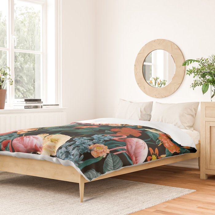 Floral and Flemingo II Pattern Duvet Cover Gallery Image 2