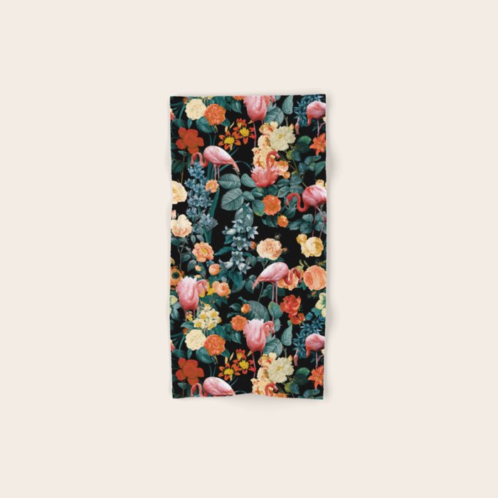 Floral and Flemingo II Pattern Bath Towel Gallery Image 1