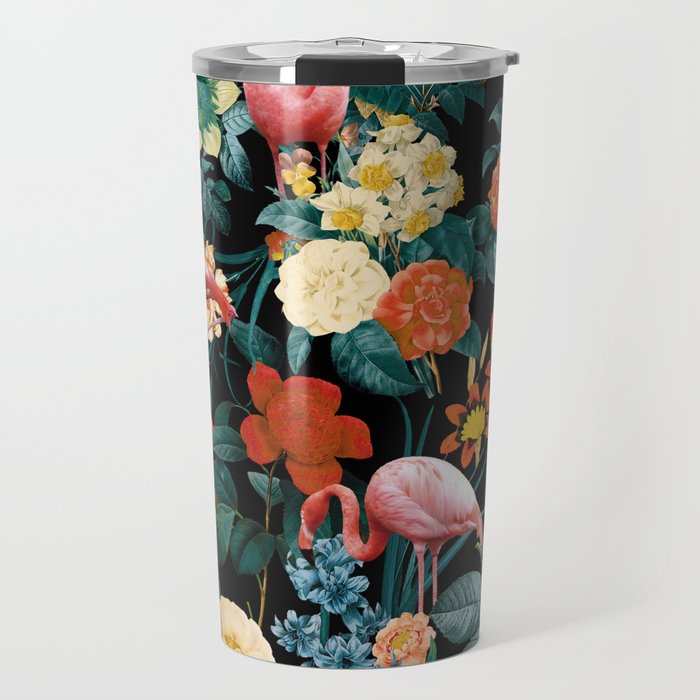 Floral and Flemingo II Pattern Travel Mug Gallery Image 1