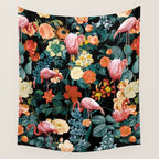 Floral and Flemingo II Pattern Wall Tapestry Gallery Image 4
