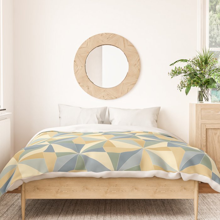 Kaleidoscope Tile Pattern XIV Neutral Earthy Pastel Duvet Cover Gallery Image 3