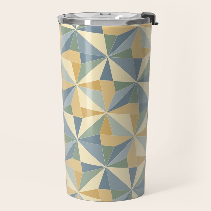 Kaleidoscope Tile Pattern XIV Neutral Earthy Pastel Travel Mug Gallery Image 2