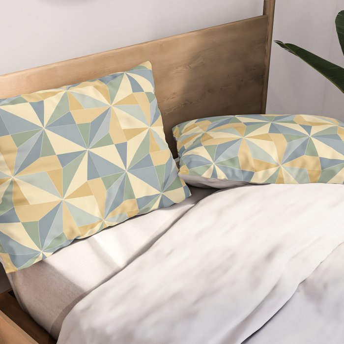Kaleidoscope Tile Pattern XIV Neutral Earthy Pastel Pillow Sham Gallery Image 2