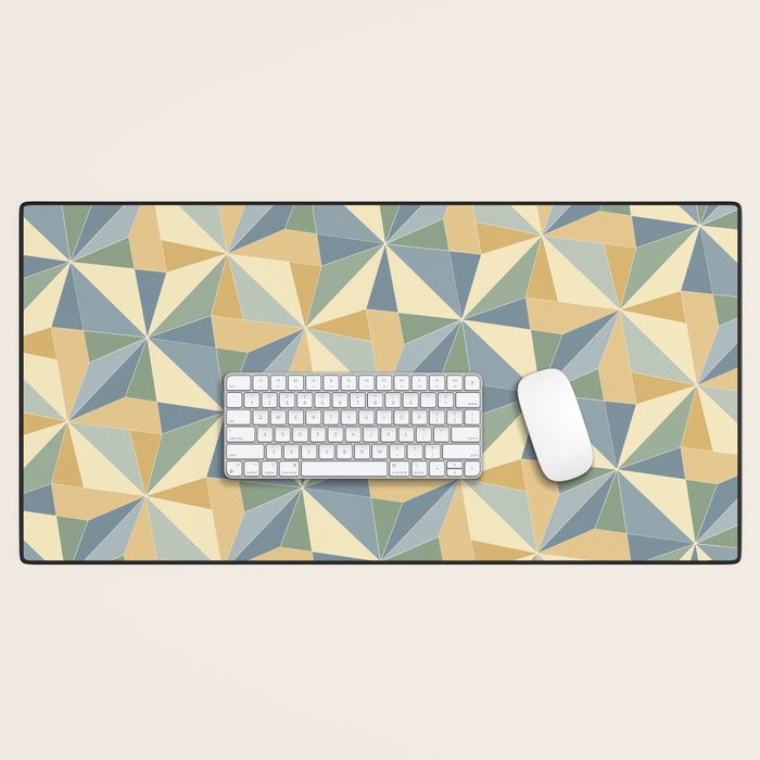 Kaleidoscope Tile Pattern XIV Neutral Earthy Pastel Desk Mat Gallery Image 1