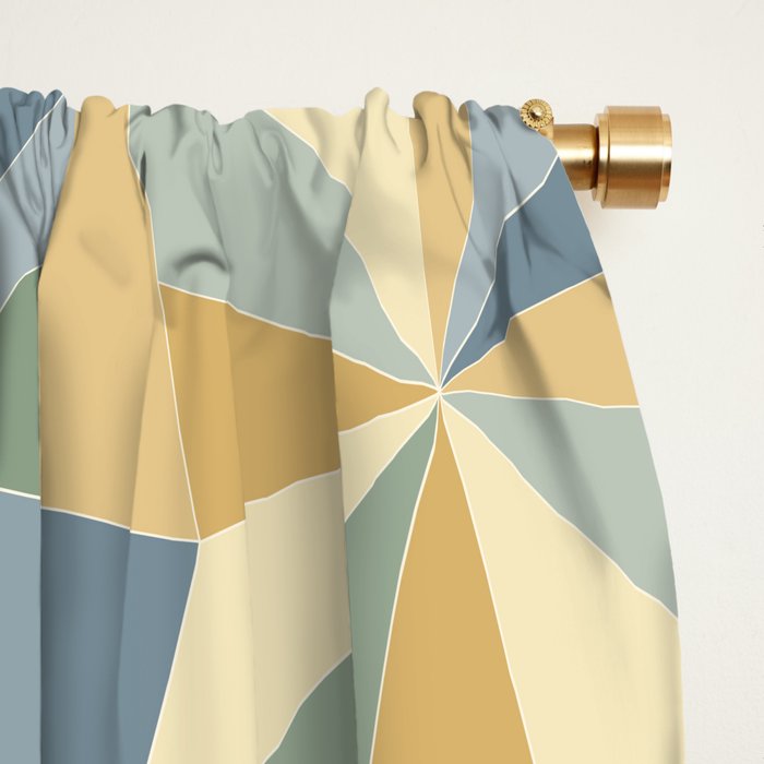 Kaleidoscope Tile Pattern XIV Neutral Earthy Pastel Window Curtain Gallery Image 2