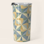 Kaleidoscope Tile Pattern XIV Neutral Earthy Pastel Travel Mug Gallery Image 3