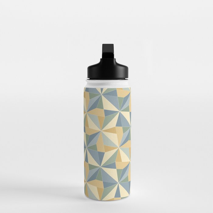 Kaleidoscope Tile Pattern XIV Neutral Earthy Pastel Water Bottle Gallery Image 3