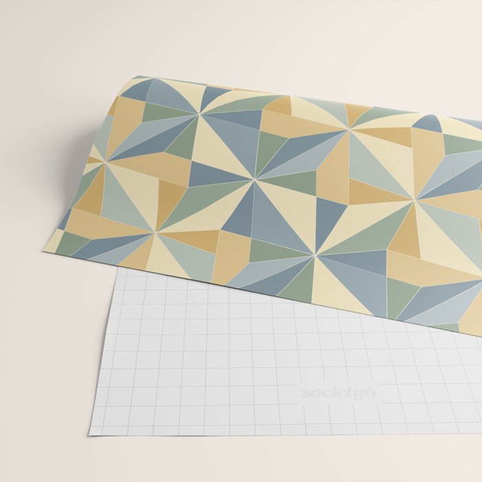 Kaleidoscope Tile Pattern XIV Neutral Earthy Pastel Wrapping Paper Gallery Image 2