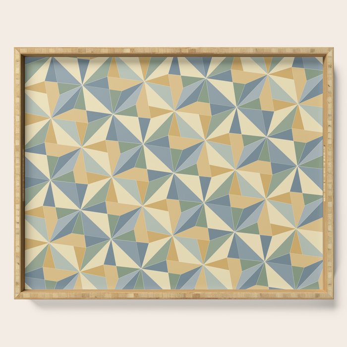 Kaleidoscope Tile Pattern XIV Neutral Earthy Pastel Serving Tray Gallery Image 1