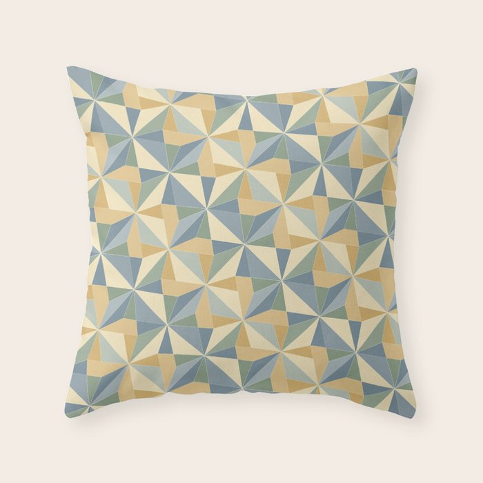 Kaleidoscope Tile Pattern XIV Neutral Earthy Pastel Throw Pillow Gallery Image 6