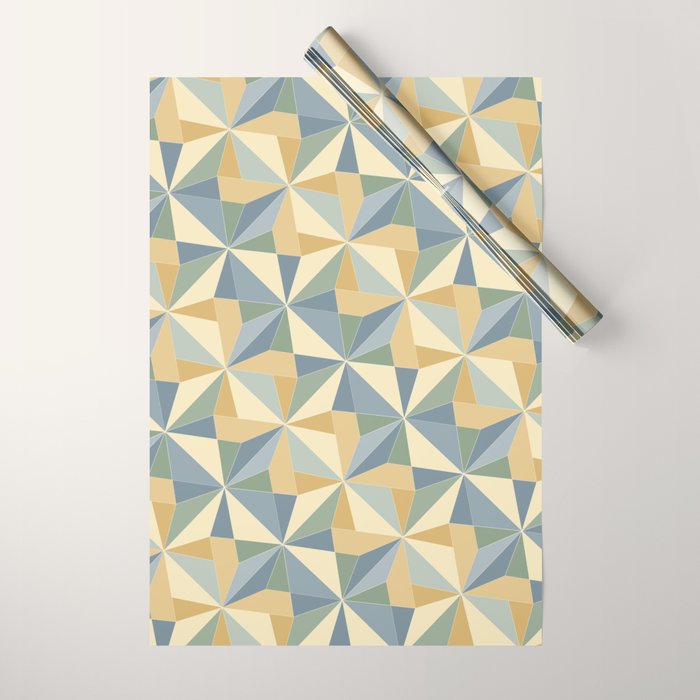 Kaleidoscope Tile Pattern XIV Neutral Earthy Pastel Wrapping Paper Gallery Image 1