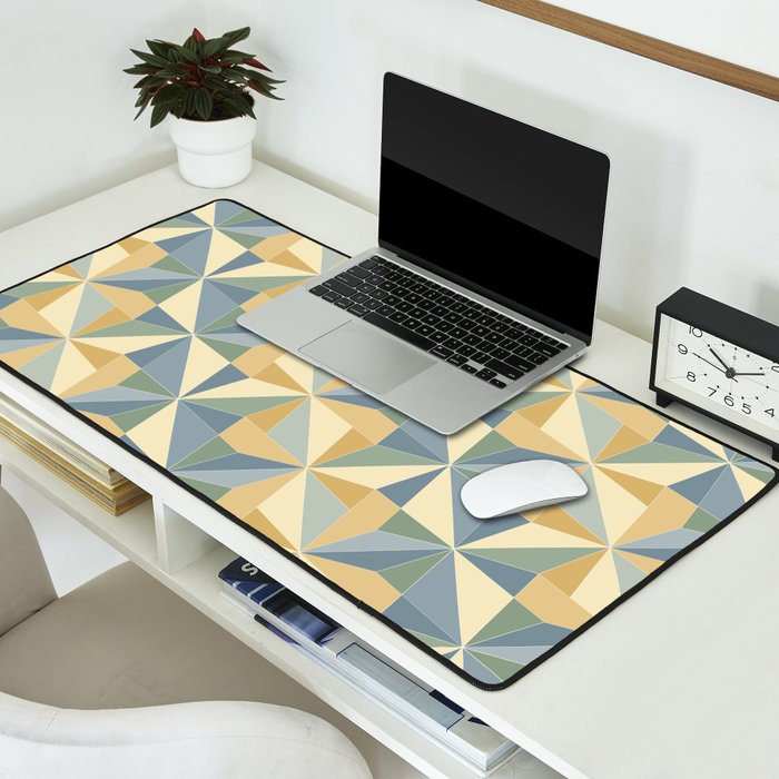 Kaleidoscope Tile Pattern XIV Neutral Earthy Pastel Desk Mat Gallery Image 2