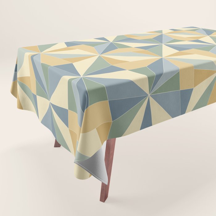 Kaleidoscope Tile Pattern XIV Neutral Earthy Pastel Tablecloth Gallery Image 1