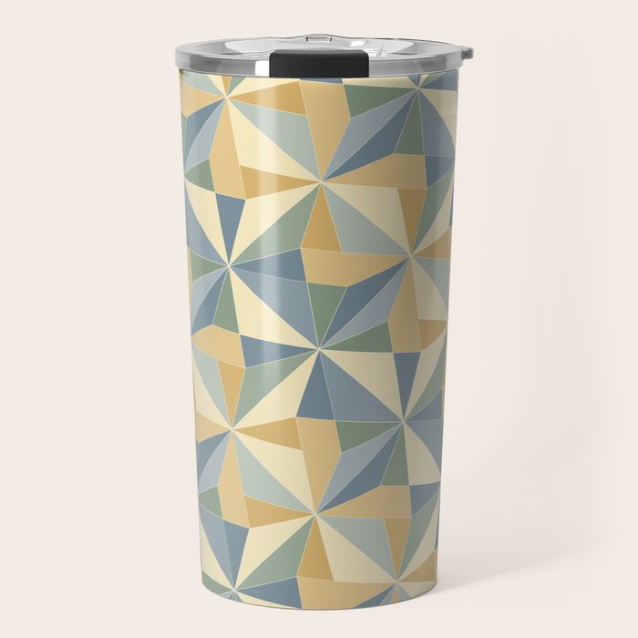 Kaleidoscope Tile Pattern XIV Neutral Earthy Pastel Travel Mug Gallery Image 1