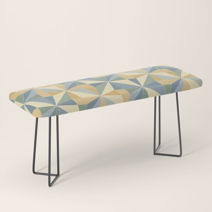 Kaleidoscope Tile Pattern XIV Neutral Earthy Pastel Bench Gallery Image 1