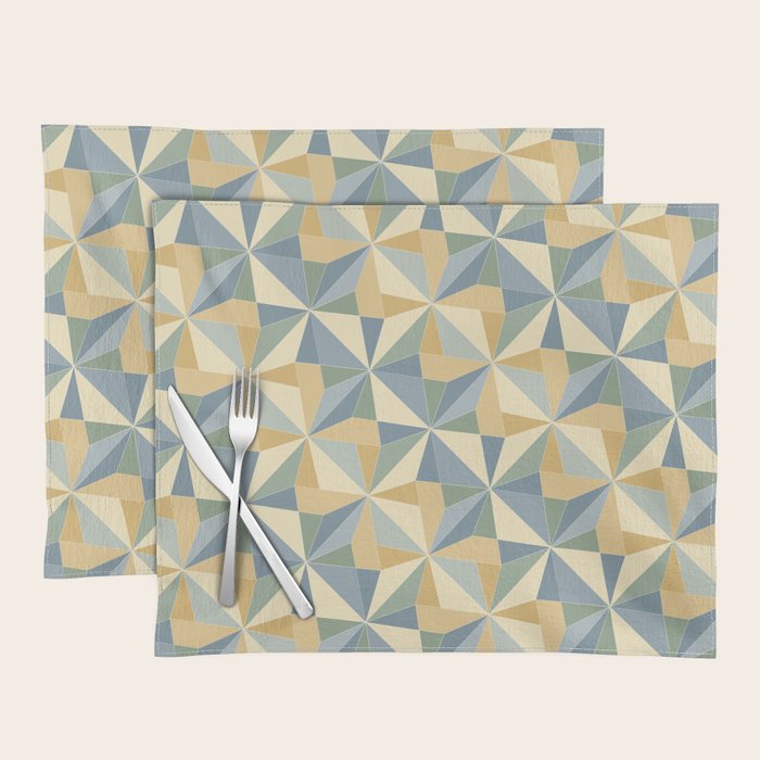 Kaleidoscope Tile Pattern XIV Neutral Earthy Pastel Placemat Gallery Image 1