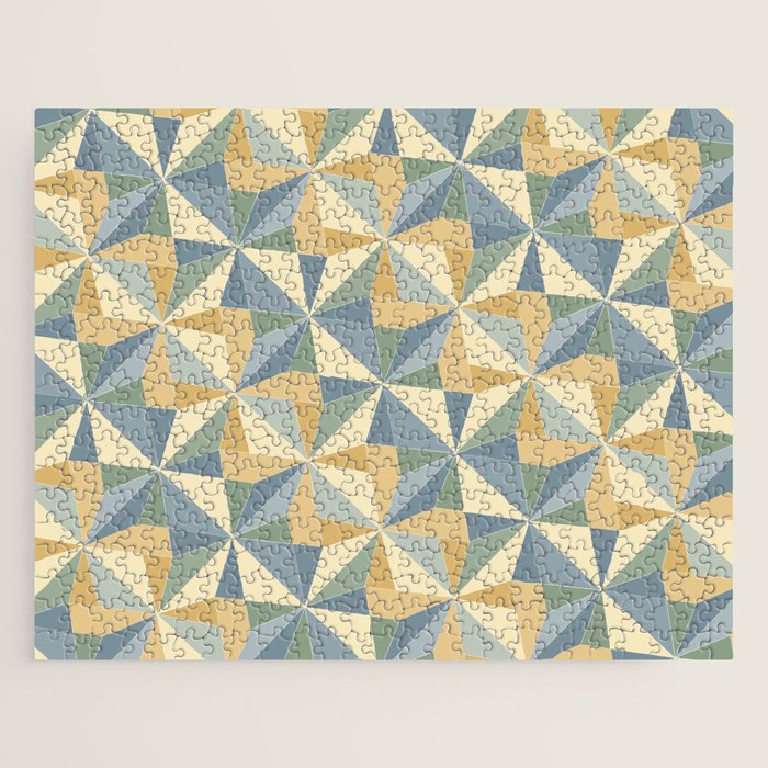 Kaleidoscope Tile Pattern XIV Neutral Earthy Pastel Jigsaw Puzzle Gallery Image 1