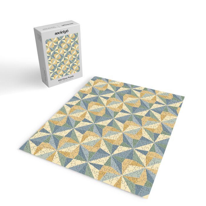 Kaleidoscope Tile Pattern XIV Neutral Earthy Pastel Jigsaw Puzzle Gallery Image 2