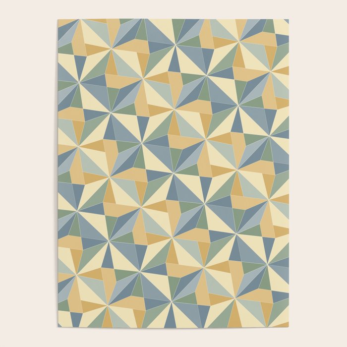Kaleidoscope Tile Pattern XIV Neutral Earthy Pastel Poster Gallery Image 1