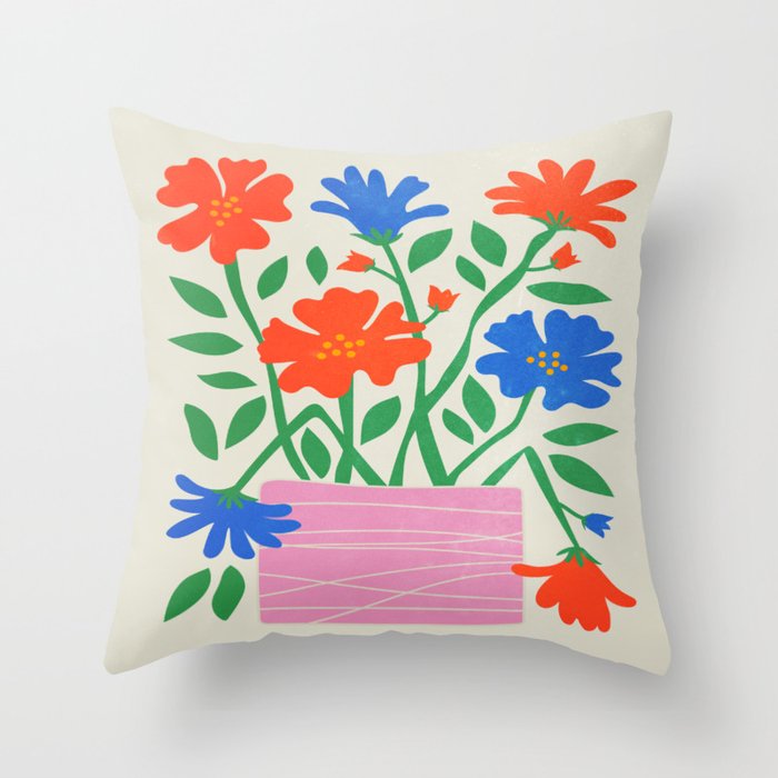 Flower Market 01: London Throw Pillow Gallery Image 6