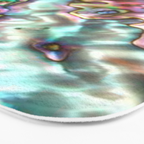 Glowing Cotton Candy Pink & Green Abalone Mother of Pearl Bath Mat Gallery Image 3