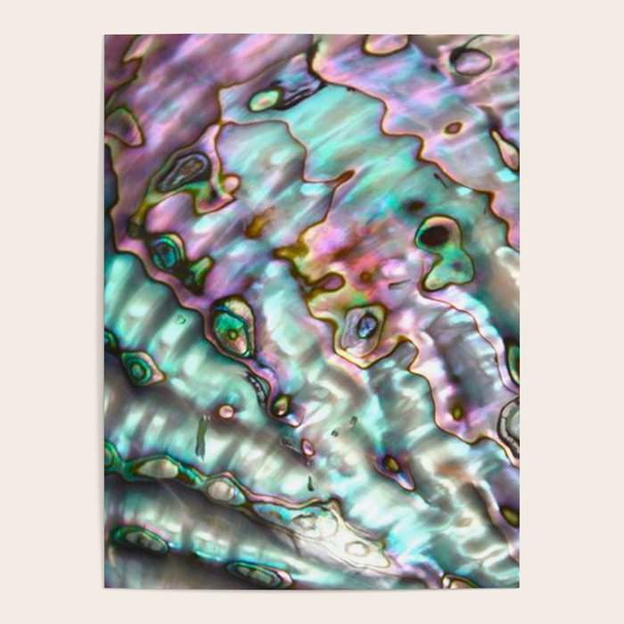 Glowing Cotton Candy Pink & Green Abalone Mother of Pearl Poster Gallery Image 4