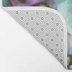 Glowing Cotton Candy Pink & Green Abalone Mother of Pearl Bath Mat Gallery Image 2