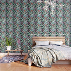 Glowing Cotton Candy Pink & Green Abalone Mother of Pearl Wallpaper Gallery Image 3