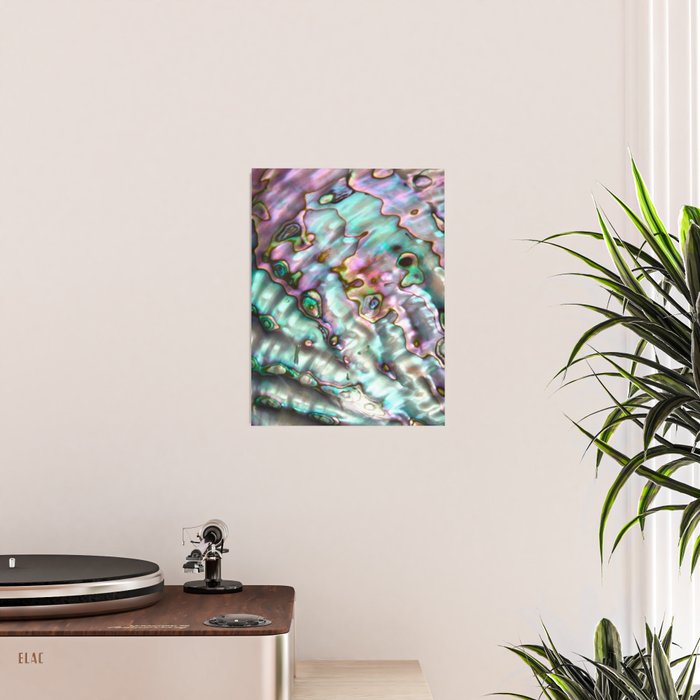 Glowing Cotton Candy Pink & Green Abalone Mother of Pearl Poster Gallery Image 2