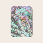 Glowing Cotton Candy Pink & Green Abalone Mother of Pearl Bath Mat Gallery Image 1
