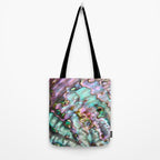 Glowing Cotton Candy Pink & Green Abalone Mother of Pearl Tote Bag Gallery Image 2