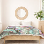 Glowing Cotton Candy Pink & Green Abalone Mother of Pearl Duvet Cover Gallery Image 3