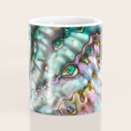 Glowing Cotton Candy Pink & Green Abalone Mother of Pearl Coffee Mug Gallery Image 4