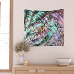 Glowing Cotton Candy Pink & Green Abalone Mother of Pearl Wall Tapestry Gallery Image 2