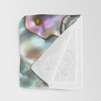 Glowing Cotton Candy Pink & Green Abalone Mother of Pearl Throw Blanket Gallery Image 3