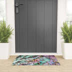 Glowing Cotton Candy Pink & Green Abalone Mother of Pearl Welcome Mat Gallery Image 3