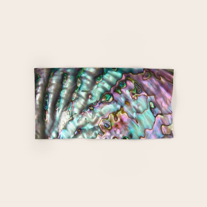Glowing Cotton Candy Pink & Green Abalone Mother of Pearl Bath Towel Gallery Image 1