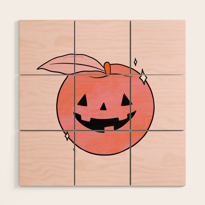 Spooky Peach Wood Wall Art Gallery Image 1
