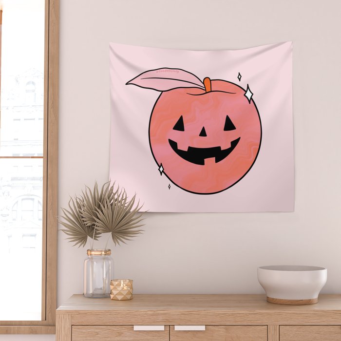 Spooky Peach Wall Tapestry Gallery Image 2