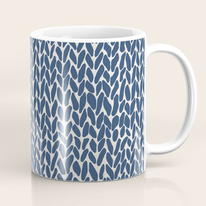 Hand Knit Navy Coffee Mug