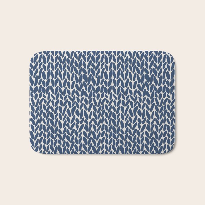 Hand Knit Navy Bath Mat Gallery Image 1