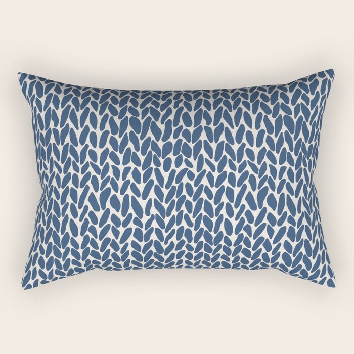 Hand Knit Navy Rectangular Pillow Gallery Image 1