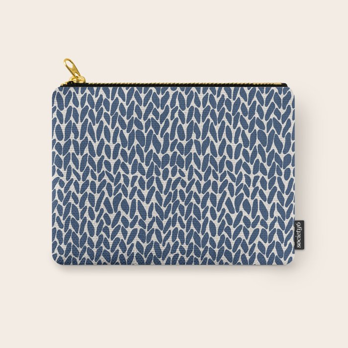 Hand Knit Navy Carry All Pouch Gallery Image 1
