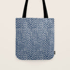 Hand Knit Navy Tote Bag Gallery Image 1