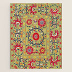 Lakai Suzani Uzbekistan Floral Embroidery Print Jigsaw Puzzle Gallery Image 1