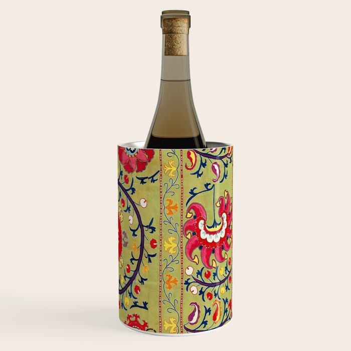 Lakai Suzani Uzbekistan Floral Embroidery Print Wine Chiller Gallery Image 3